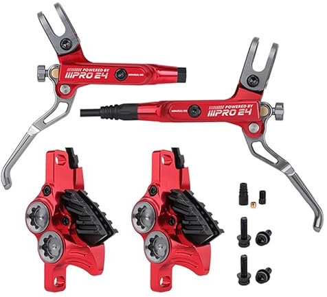 BUCKLOS IIIPRO E4 MTB 4 Pistons Mountain Bike Hydraulic Disc Brake Set Front 835mm and Rear 1550mm with Ceramic Brake Pad for Bicycle/E-Bike (Pre-Bled)…