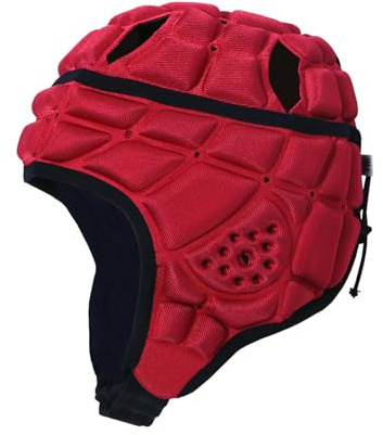 rockible Casco da Football con Bandiera per Bambini, Copricapo Imbottito Morbido per Bambini, per Caschi da Rugby, Rosso M