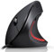 TechRise Ratón Vertical, Ratón Ergonómico Silencioso 1000-6400 dpi con Cable USB de 1.5m, Protege el Brazo, 6 Botones, Iluminación LED, Sensor Óptico para PC, Ordenador, Portátil, Mac, Negro