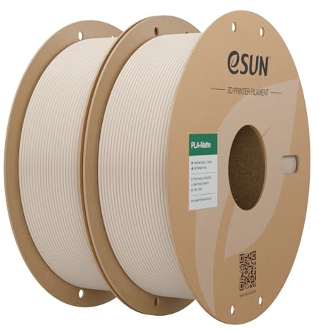 eSUN Matte PLA Filament 1.75mm Ljus Khaki 2x1KG | Matt yta som döljer lagerlinjer för en glansfri, premium finish. Noggrannhet +/- 0.03mm. Smidig och stabil 3D-utskrift.