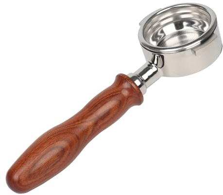 58mm Bottomless Portafilter with 2 Ears for E61 Group Head | Compatible with Owl Gemilai Espresso Machine | Wooden Handle