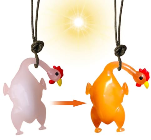 Charme de rétroviseur Voiture - Ornement Poulet rôti, décoration Suspendue Mignonne | Changement Couleur drôle intérieur Automatique Cadeau véhicule Unique pour Les Femmes Filles Hommes FI