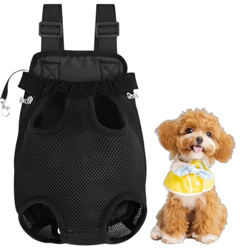 Aurafly Mochila Transporte para Perros y Gatos, Bolso Transporte para Mascotas, Mochila de Viaje Portátil para Cachorros, Portador con Patas hacia Fuera para Mascotas Pequeñas (M)