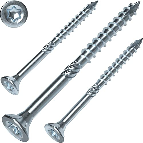 Screw Rebel Holzbauschrauben 8,0 x 200 mm ETA Zulassung - Senkkopfschraube, hell verzinkt, 50 Stück