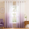 MIULEE Gardinen Transparent Vorhänge Farbverlauf Voile Sheer 2er Set Vorhang mit Ösen Dekoschal Fensterschal für Schlafzimmer und Wohnzimmer 245 cm x 140 cm(H x B) Weiß Helllila