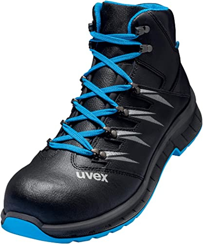 Uvex 2 trend boot, safety shoes S2 SRC, work shoes for men, black/blue