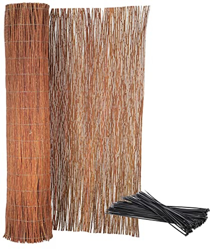 KOTARBAU® Tappetino di protezione per salice per balcone, terrazza, giardino, 150 x 500 cm, stabile, con filo zincato naturale, per elevata stabilità con fascetta