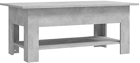 vidaXL Soffbord betonggrå 102x55x42 cm spånskiva, glasbord, vardagsrumsbord, småbord, bord i glas, sidobord