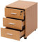 NICEME Bürocontainer mit 3 Schubladen, Rollcontainer unter Schreibtisch,Büroschrank für Dokumente, auch als Druckertisch, mobiler Aktenschrank aus MDF (Abschließbar)