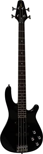 MSA basse electrique noir, 4/4 Long Scale, bois massif