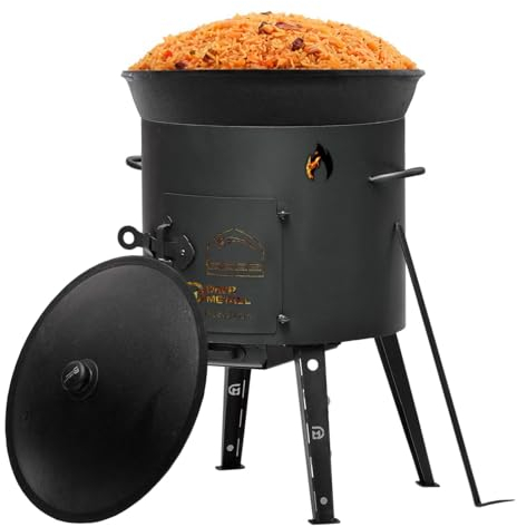 Ø44 Uchag 2mm stahl Utschak Feuerstelle Utschag Campingofen 22L Kazan Kasan (flacher boden) Feldküche Außenküche Eintopfofen