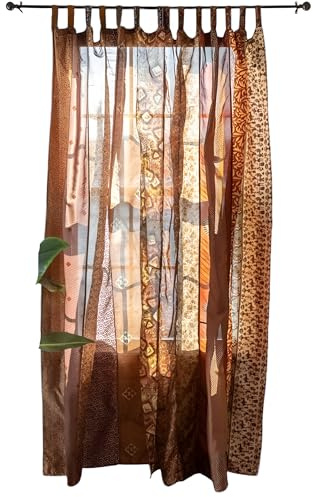 KRAAFTY Ljusfiltreringsgardiner, brun, 203 x 110 cm