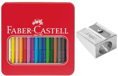 FABER-CASTELL 205226 - Buntstifte Set Schulanfang, 17-teilig, inkl. Spitzer für Jumbo Buntstifte
