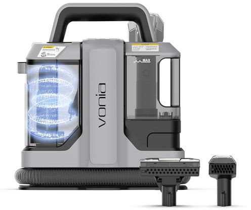 Vonia Nettoyant taches – Nettoyant tapis et canapés – 450 W – Nettoyant tapis avec réservoirs amovibles – Gris