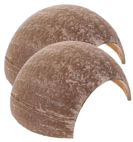 Kisangel 2stücke Natürliche Kokosnuss-verstecke Für Reptilien Für Eidechsen Schildkröten Spinnen Und Aquarien Hochwertiger Langlebiger Unterschlupf Für Sicheres Ihrer Haustiere