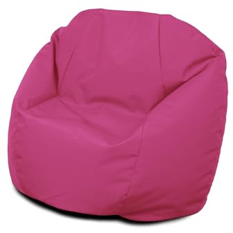 Large High Back Childrens Bean Bag Chair - 67(D) x 67(W) x 62(H) Lightweight Comfortable Beanbag Ergonomic Kids Beanbag Lounger - Recliner Seating Breathable Fabric for Bedroom Lounge (Pink)