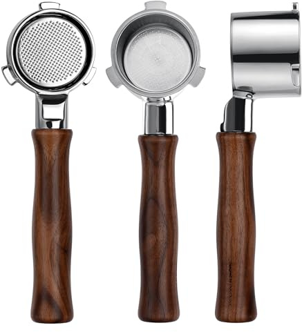 Normcore 51 mm Siebträger für DeLonghi La Specialista, 3-Ohren-Espresso-Werkzeug mit Walnuss-Griff für EC9155 9335 9355 9665 EC9335, 23–25 g Barista-Korb im Lieferumfang enthalten