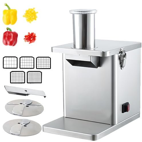 Elektrisk Vegetabilisk Dicer 200W, Elektrisk Frukthoppare, 5 Tärningsnät, 1 Skivkniv, 1 Rivningskniv, 1-4 Mm Skivtjocklek Justerbar, Överhettning, För Grönsaker, Fryst Kött