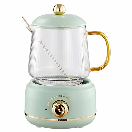 KRXSOBNV, 600ML Mini HGlass Vetro Ispessimento Automatico Teiera elettrica bollente Multifunzione Cottura a Basso Rumore 360W,Bollitore Elettrico(Green)