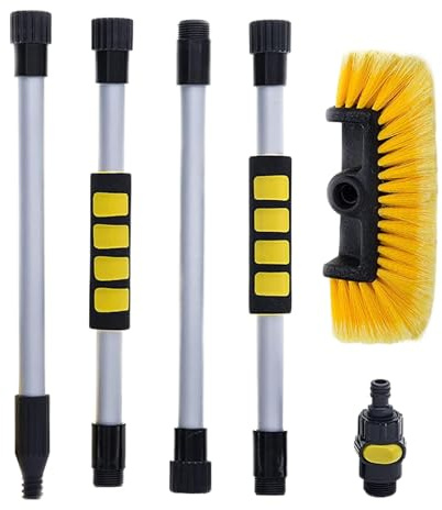 Kit de Cepillo de Lavado para automóvil, Barra de Limpieza telescópica, Barra de Lavado de Coche Extensible, cerdas, para Camiones, Barcos, SUV, Furgonetas, Equipo de Limpieza de vehículos de