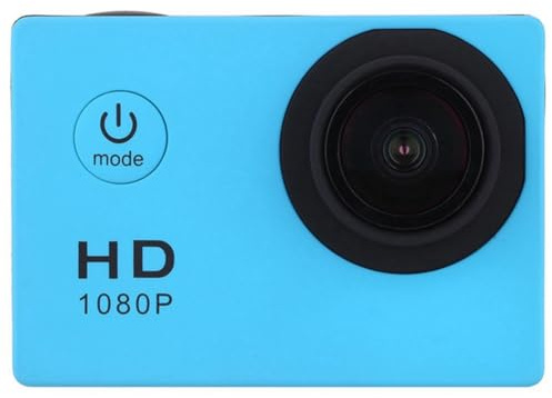 Jrudjsnhhty 1080P HD Action Camera LCD Screen Waterproof 30m Sports Action Cam for Bicycle, Motorcycle, Skiing, Diving Blue