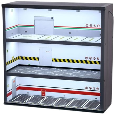 predolo Vitrine de garage pour voitures moulées sous pression à l'échelle 1/64 avec éclairage pour collectionneurs