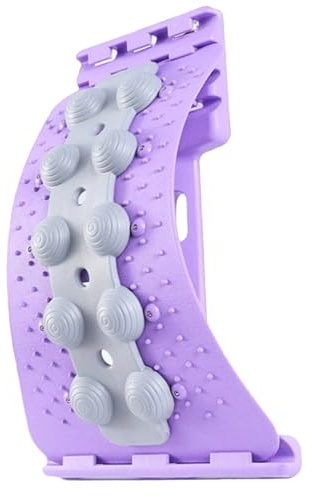 Cracker de espalda ajustable, estiramiento de espalda de 4 niveles con masaje de acupresión, corrección de descompresión de la columna lumbar, soporte lumbar para aliviar el dolor