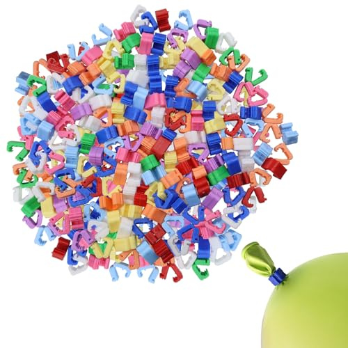 JIAC 400 Pezzi Chiusure per Palloncino Chiusure in PVC per Palloncini Colore Strumento di Chiusura Strumento Palloncino Legatura Clip Chiusura Premium per Palloncini per Feste,Festival,Matrimon