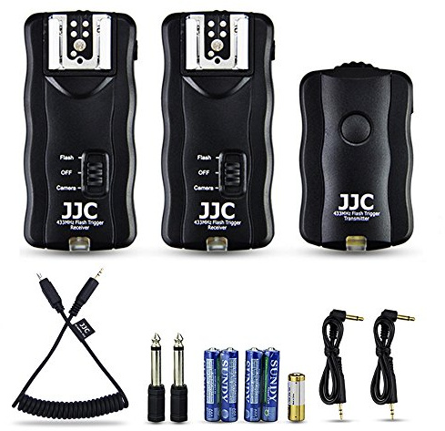 JJC 3-in-1 Wireless Flash Trigger & Shutter Remote Control with Two Receivers Kit for Nikon Z7 Z7II Z6 Z6II Z6III Z5 D750 D780 D7500 D7200 D5600 D5500 D5300 D5200 D3300 D3200 Coolpix P1000