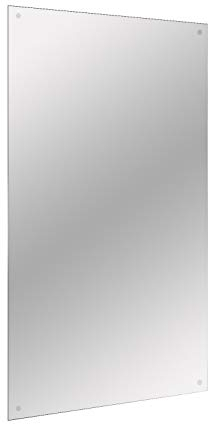 Maison & White Frameless Rectangle Mirror - 450mm x 300mm | Hanging Bathroom Mirror | Fixings & Chrome Caps Included