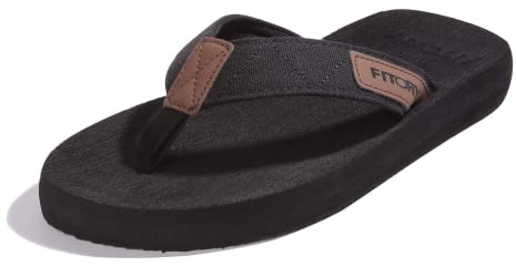 FITORY Chanclas Hombre Antideslizantes y Cómodas para Playa/Piscina/Interior/Exterior - Sandalias de Verano con Suela Gruesa y Duradera, Talla Negro 43 UE [EU]