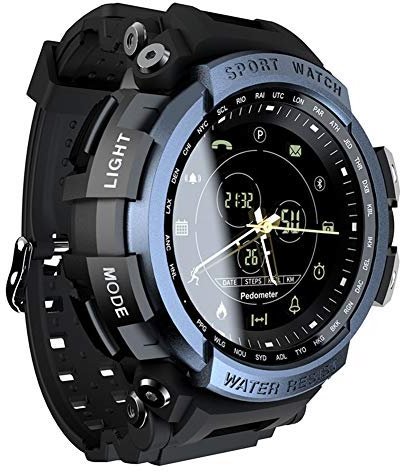 AIMAISEN Orologio Sportivo elettronico per Uomo Orologio da Polso Impermeabile Digitale da Esterno con Calorie Cronometro Pedometro Chiama Promemoria SMS Retroilluminazione per la Corsa (Blue)