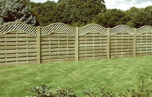 Omega Lattice Top Wooden Fence Panel 6FT Wide (Various Heights) Garden Fencing Panels Pressure Treated Trellis Lattice Top (6x3)