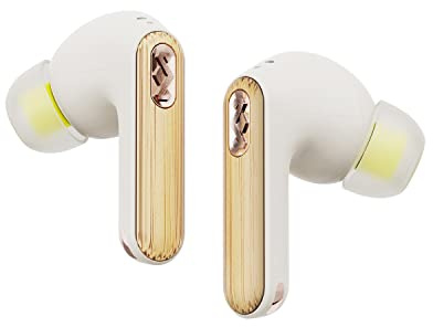 House Of Marley Redemption ANC 2 Active Noise Cancelling Earbuds - IPX5 True Wireless In Ear Buds, 24 Hr Playtime Bluetooth Earphones with Microphone, Touch Control, USB-C Charging Case, Cream