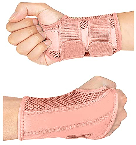 HYCOPROT Adjustable Wrist Supports Brace with 2 Metal Straps for Men and Women-Breathable Carpal Tunnel Wrist Splint for Relieve Tendonitis, Arthritis, Sprains