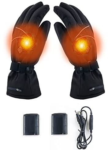 Guantes Calefactables para Hombres Y Mujeres, Guantes Calefactores Eléctricos Portátiles con Tres Ajustes de Temperatura, Guantes Térmicos Calefactores de Invierno para Exteriores, Ciclismo (M)