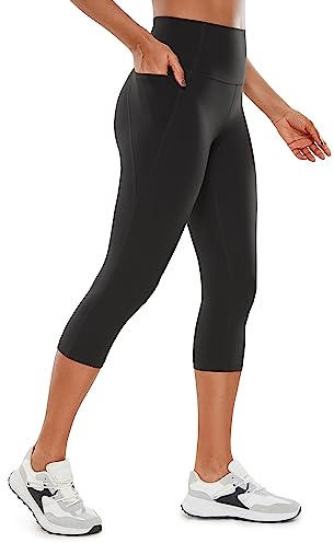 CRZ YOGA Butterluxe Capris con Bolsillos - 48/53cm | Extremadamente Suave, Compresión Suave, Entrenamiento, Workout, Cintura Alta, para Mujer