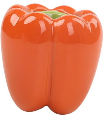 POPETPOP Ceramic Pepper-shaped Plant Pot Succulent Storage Container for Garden Balcony Indoor Home Decor Vintage Countryside Style Flower Vase