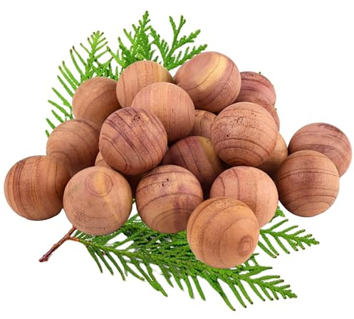 Malbollar i cederträ – 16-pack – naturligt malmedel för garderober – doftande träpärla – hållbara anti-malprodukter för klädförvaring (cederdoftande)