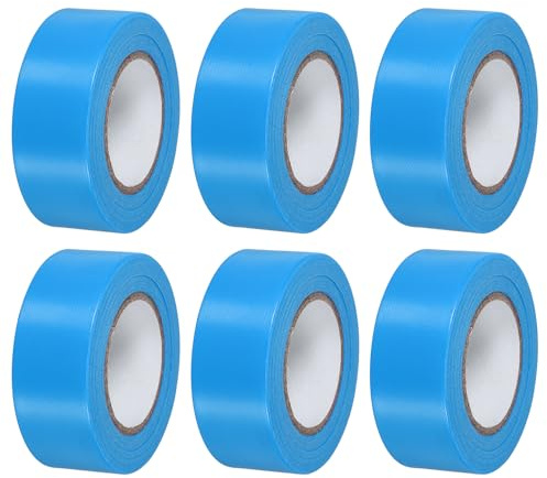 PATIKIL Nastro Segnaletico 1.2 x98', Confezione da 6 Nastri Marcatore Neon in PVC Non Adesivo per Delimitare Confini di Rilevamento degli Alberi, Percorsi Esterni, Blu