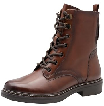 Tamaris Comfort bottines femme à lacets avec fermeture éclair automne, Cognac, 38 EU