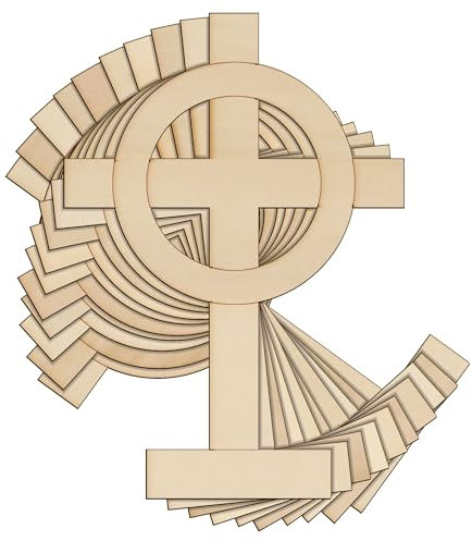 10 pietre tombali in legno a forma di croce celtica sottile, 3 mm, per decorazioni di Halloween (12 x 8,4 cm, senza foro)