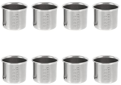 PRETYZOOM 8 Pezzi Tazza Di Medicina Ospedaliera Tazza Di Misurazione Della Scala Misurino Per Bilancia Bicchiere Graduato in Acciaio Inox Misurini Graduati Silver Acciaio Inossidabile