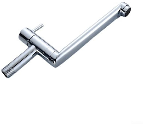 Feeshoppher Extended Single Cold Water Faucets 304 Stainless Steel Wall Mounted Single Cold Water Faucets 25cm Rotatable Extended Kitchen Sink Mop Pool Taps Extended Wall Mounted Faucet for Kitchen