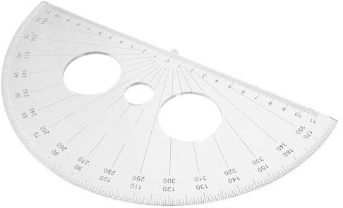 SHOWERORO 180 Degree Protractor Tool for Students Half Circle Measuring Ruler Plastic Drafting Tool