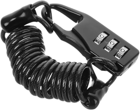POPETPOP Candado de Casco de Motocicleta Cerradura de Seguridad y Duradera con Cable de Antirrobo para Accesorios de Bicicleta y Casco Compatible con Diferentes