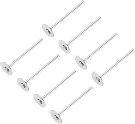 QUARKZMAN 300 Piezas De Postes Para Aretes, 4mm/0.2 Pulgadas Acero Inoxidable Placa Plana Postes Para Aretes En Blanco Para DIY De Joyería, Plateado
