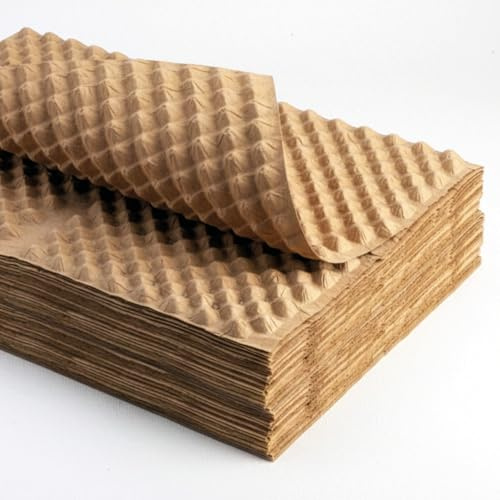 NATURBUBBLE - 100 Feuilles Papier Bulle Écologique Kraft 60x40cm - Emballage Colis et Déménagement - Protège Objets Fragiles - Protection et Calage pour Colis - 100% Recyclable et Compostable