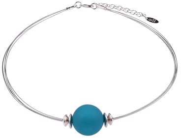 Adi-Modeschmuck Halsreif mit 20mm Polarisperle Pia (petrol)