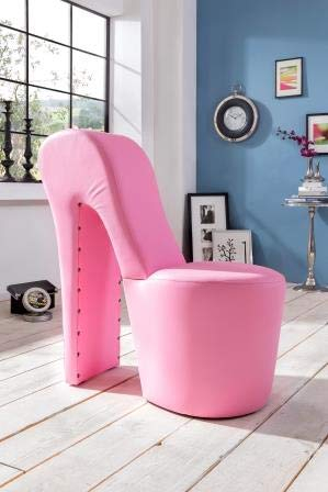 generisch High Heel Schuhsessel 42x99x79cm Stuhl Designersessel mit Nieten (rosa)